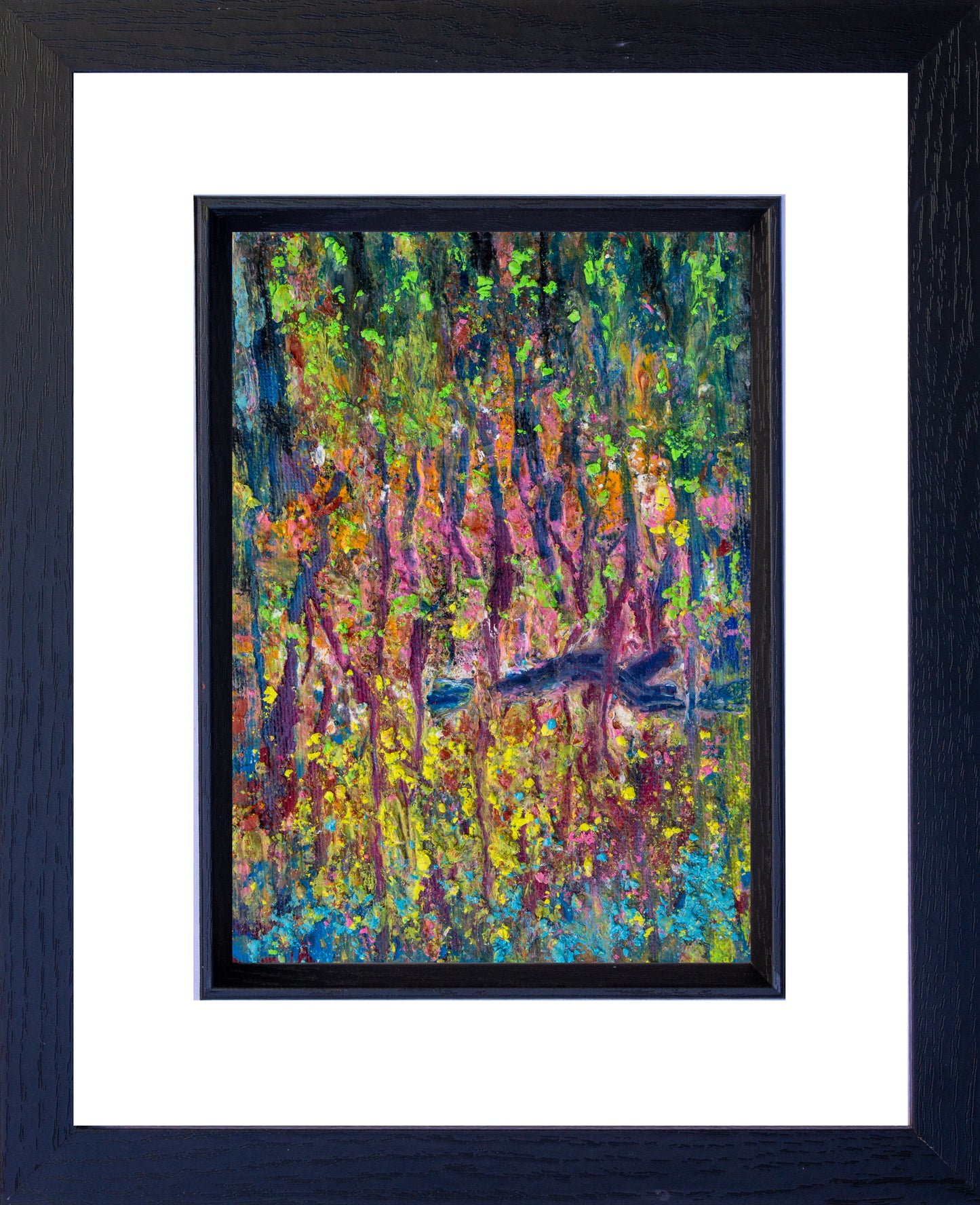 Dissolving Forest | Water soluble wax crayon on canvas board 127x179mm