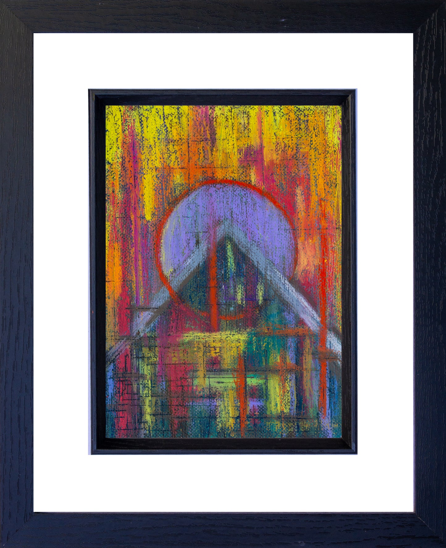 Fragmented Boundaries | Water soluble wax crayon on canvas board 127x179 mm