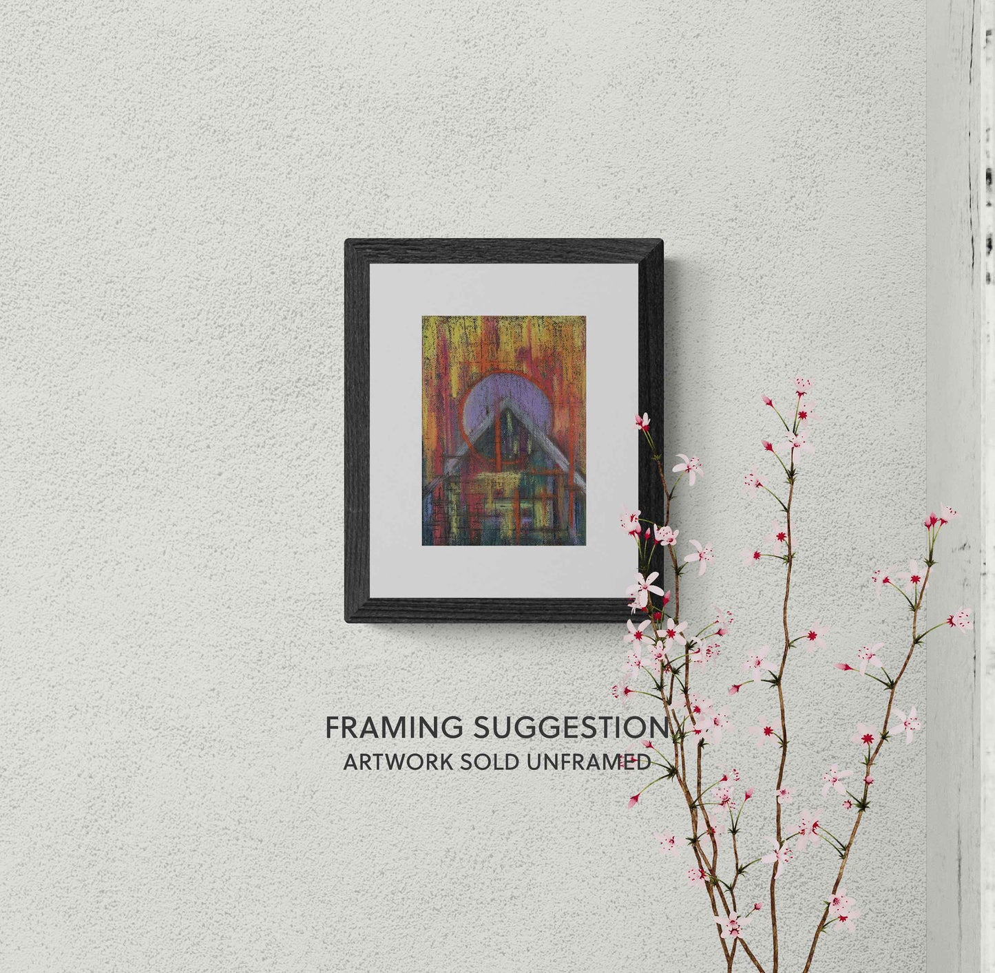 Fragmented Boundaries | Water soluble wax crayon on canvas board 127x179 mm