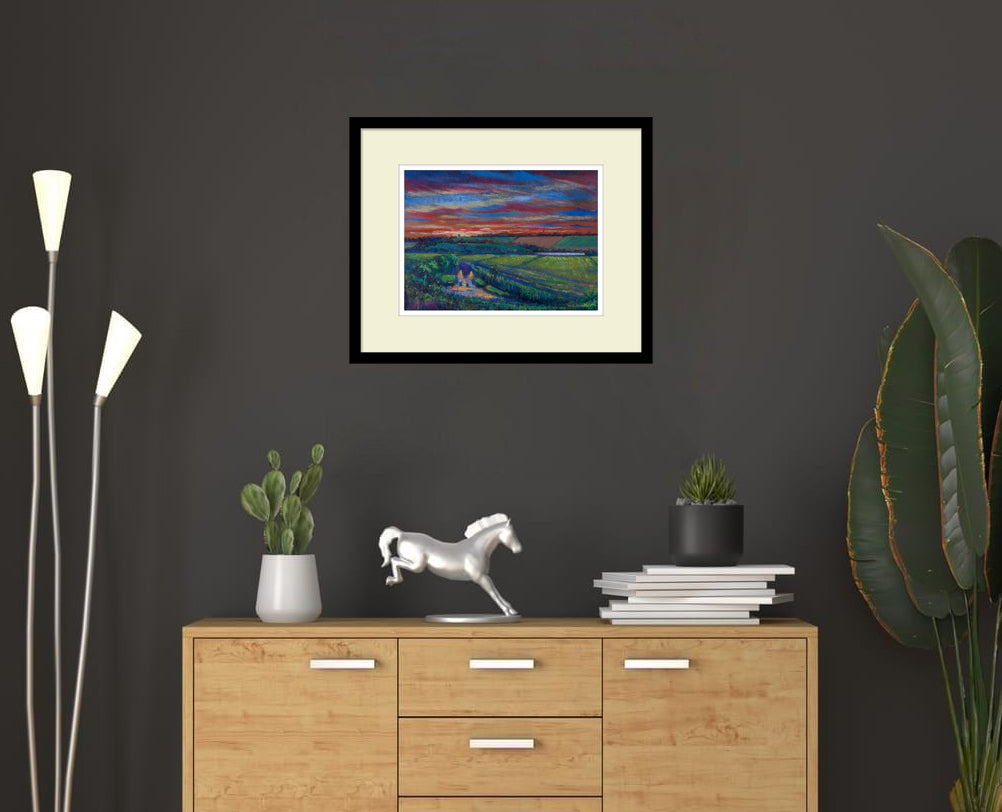 Hadleigh Castle Sunset – Original Pastel Landscape Painting