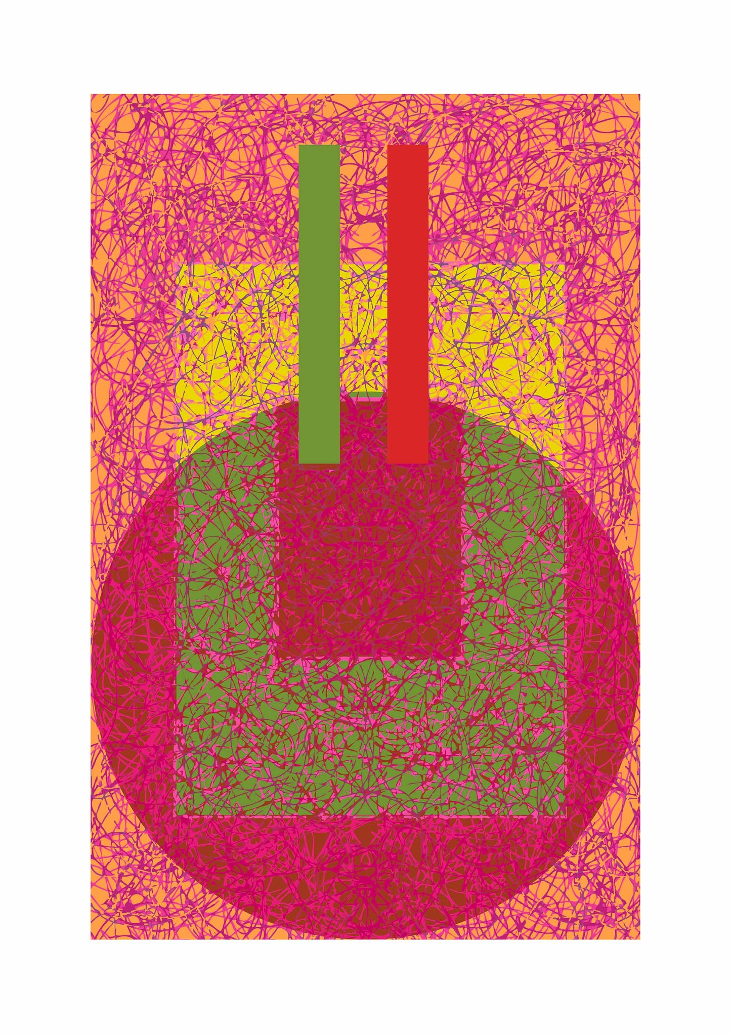 Red & Green | Limited Edition Digital Art Print 420x594mm